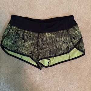 Lululemon Athletica Black and Yellow Athletic Shorts